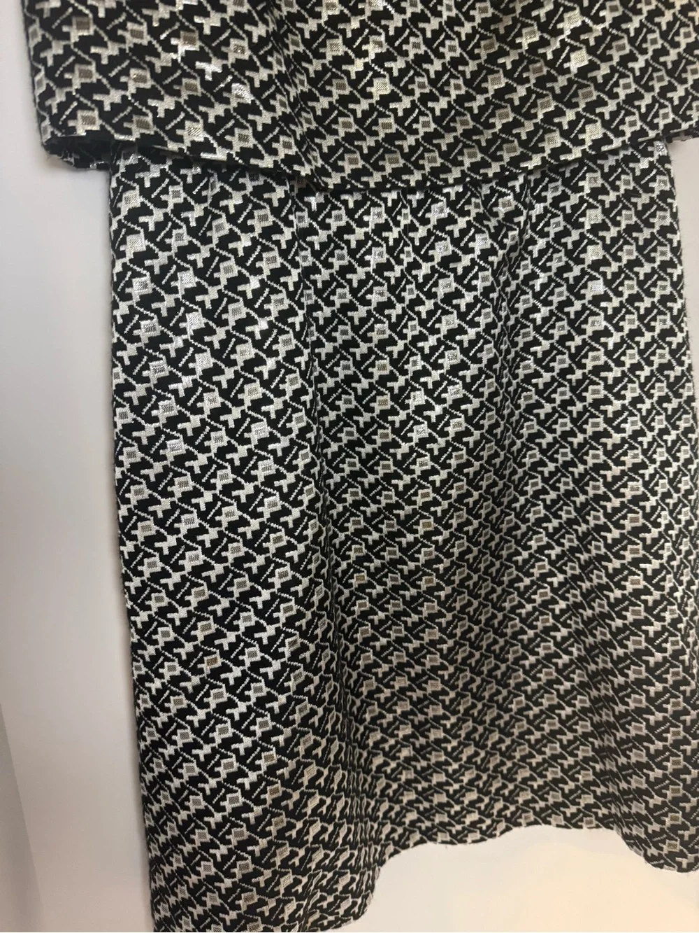 Cynthia Rowley Black & White Geometric Midi Dress